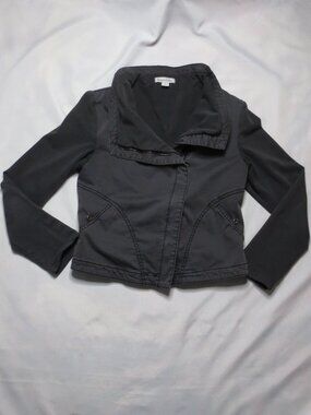 RAISON D’ETRE womens JACKET gray 80’s washed black ZIPPER coat BOMBER SIZE M